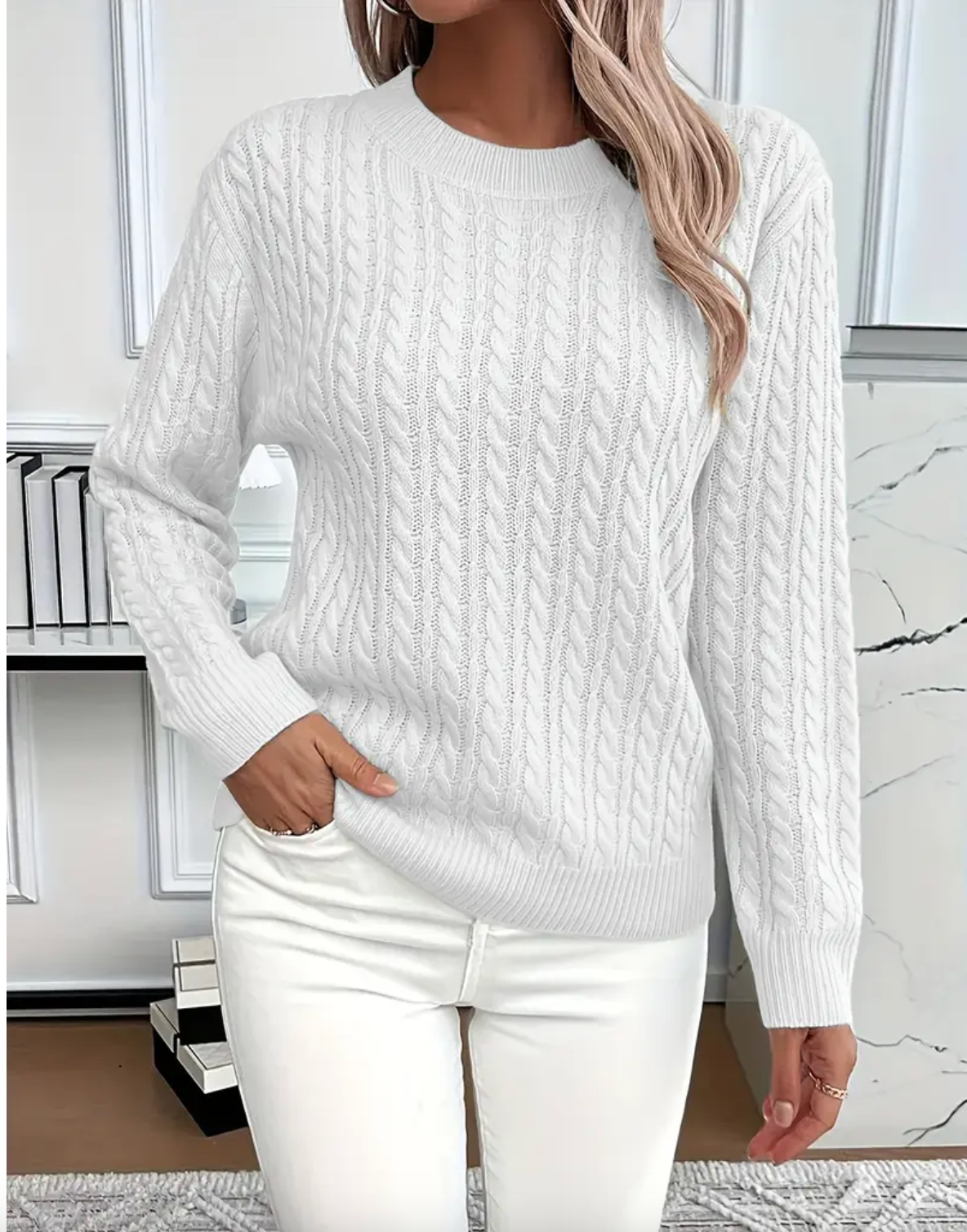 QUINISHA - MAGLIONE LAVORATO A TRECCE