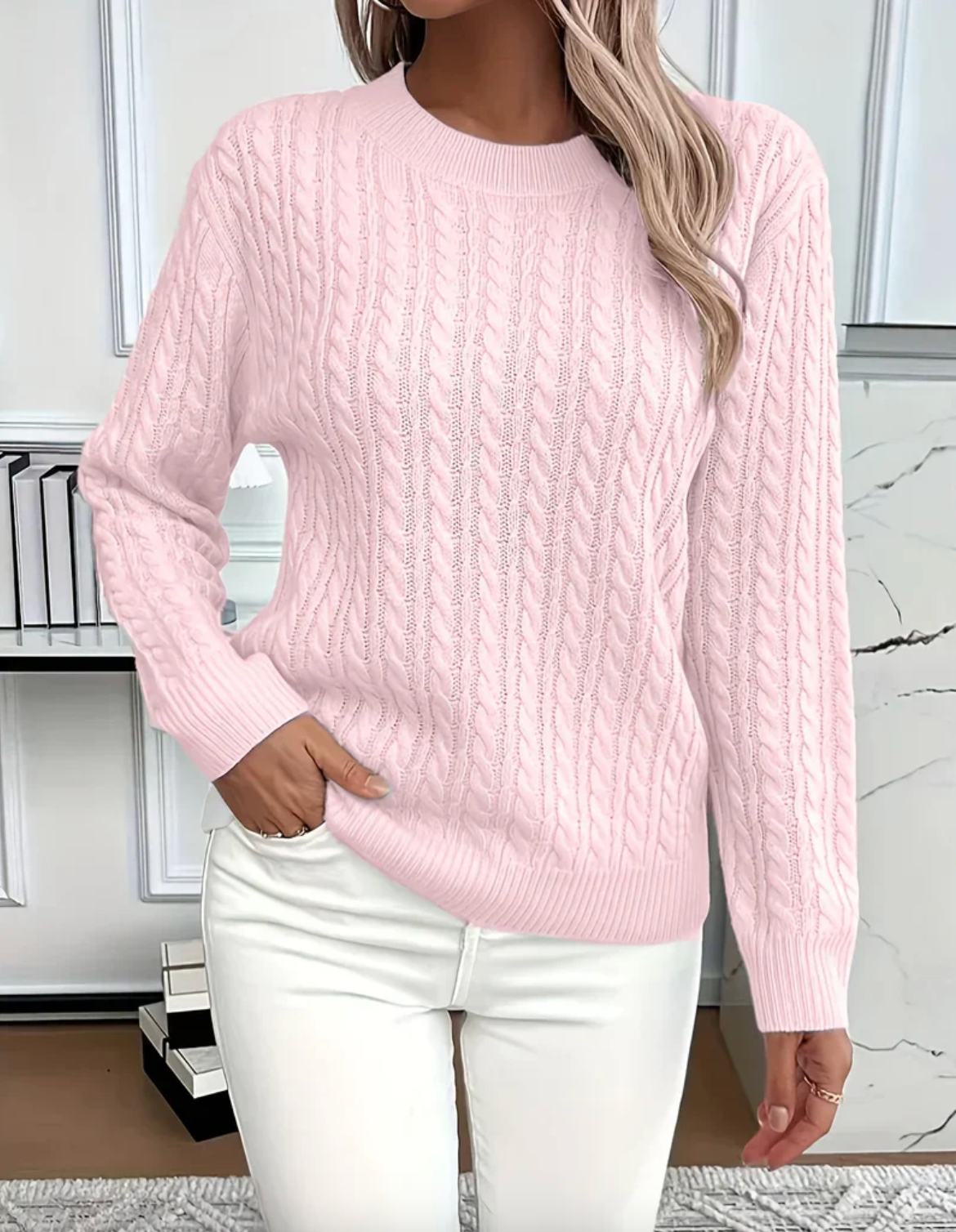 QUINISHA - MAGLIONE LAVORATO A TRECCE