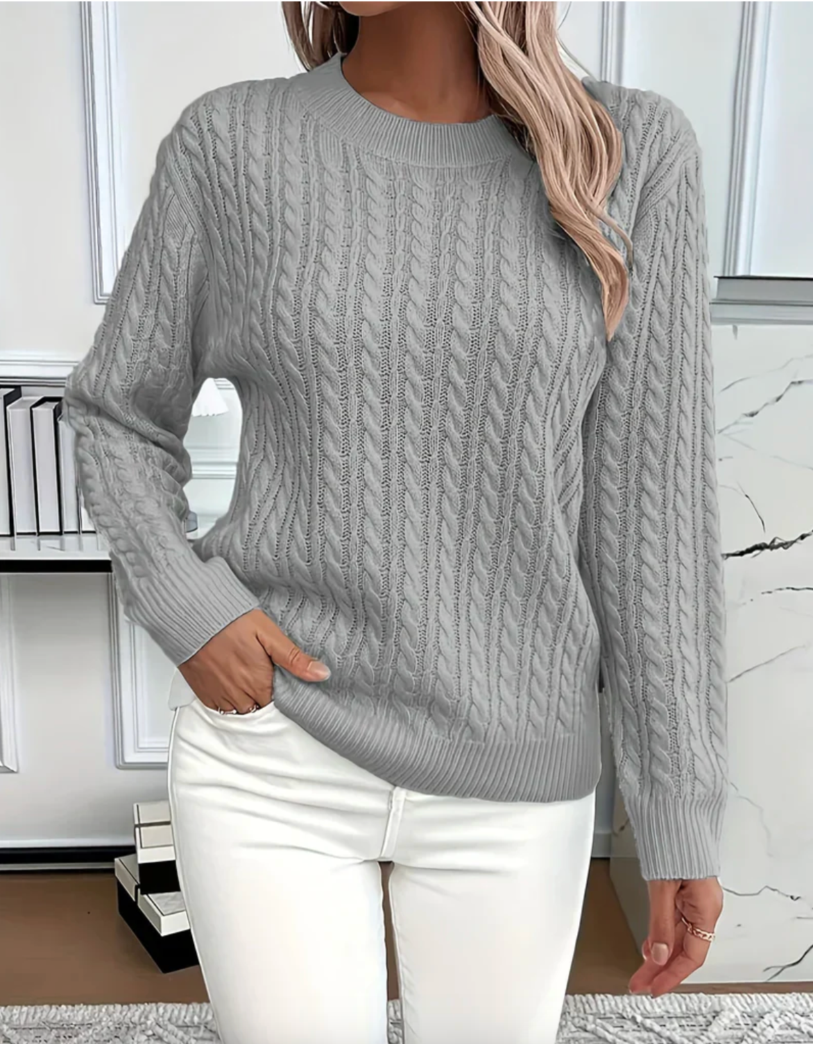 QUINISHA - MAGLIONE LAVORATO A TRECCE