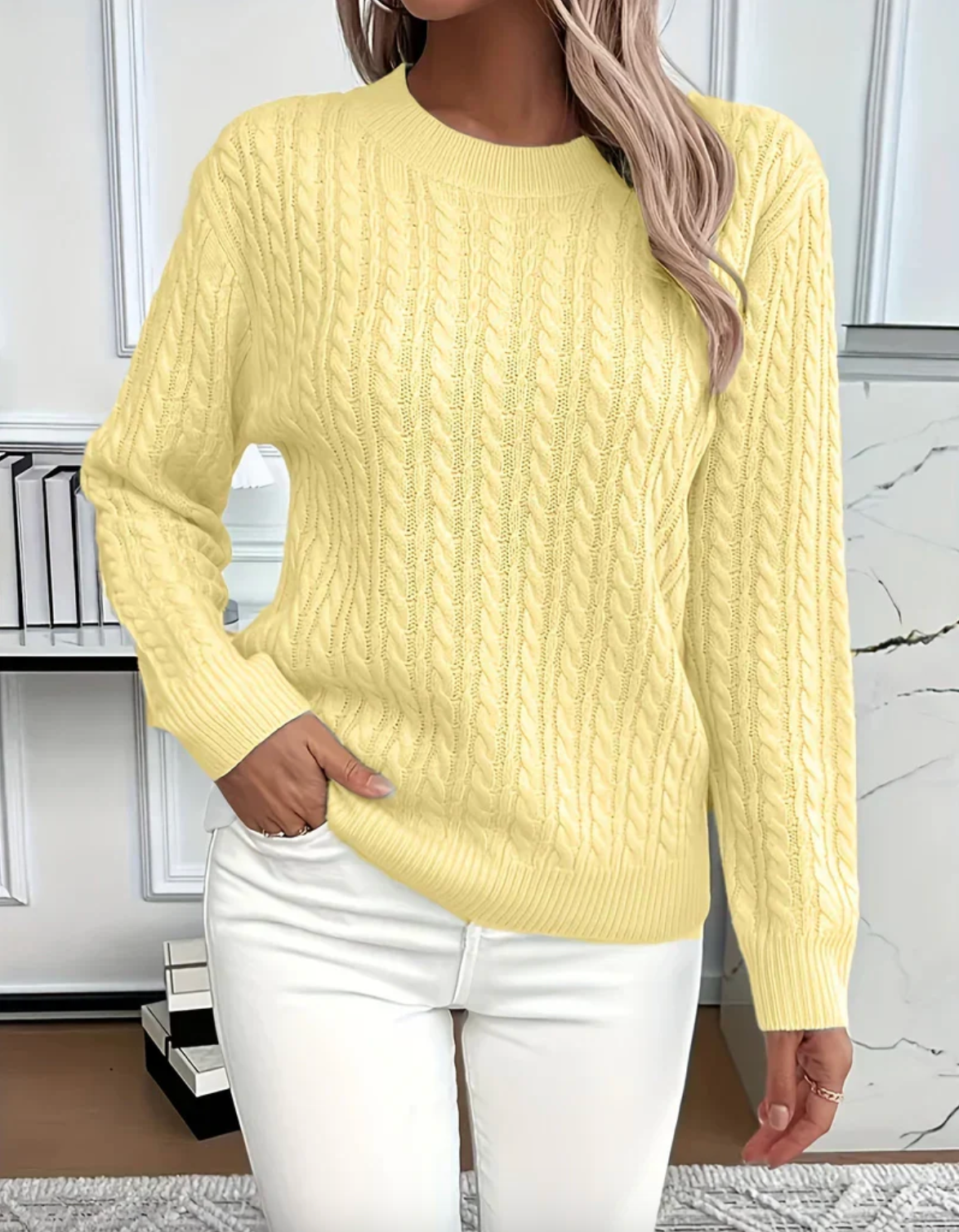 QUINISHA - MAGLIONE LAVORATO A TRECCE