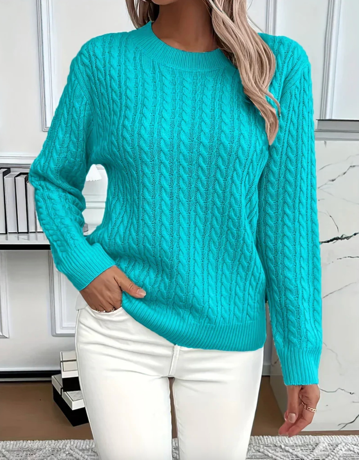 QUINISHA - MAGLIONE LAVORATO A TRECCE