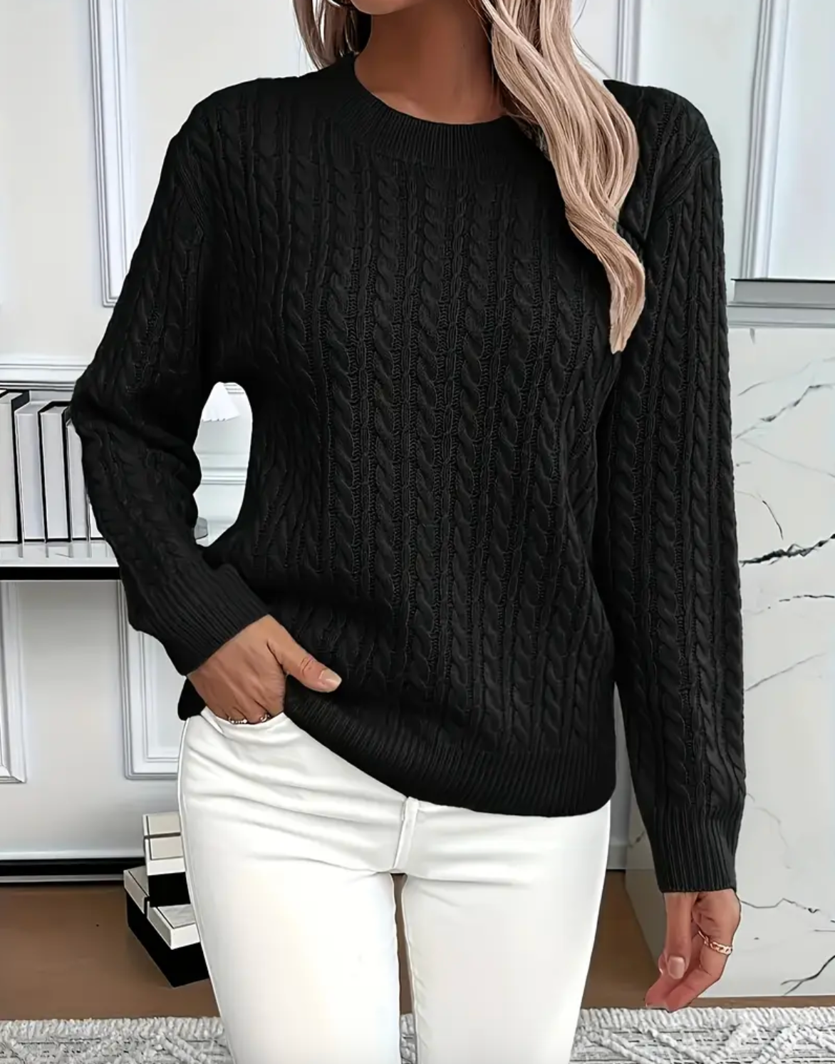 QUINISHA - MAGLIONE LAVORATO A TRECCE