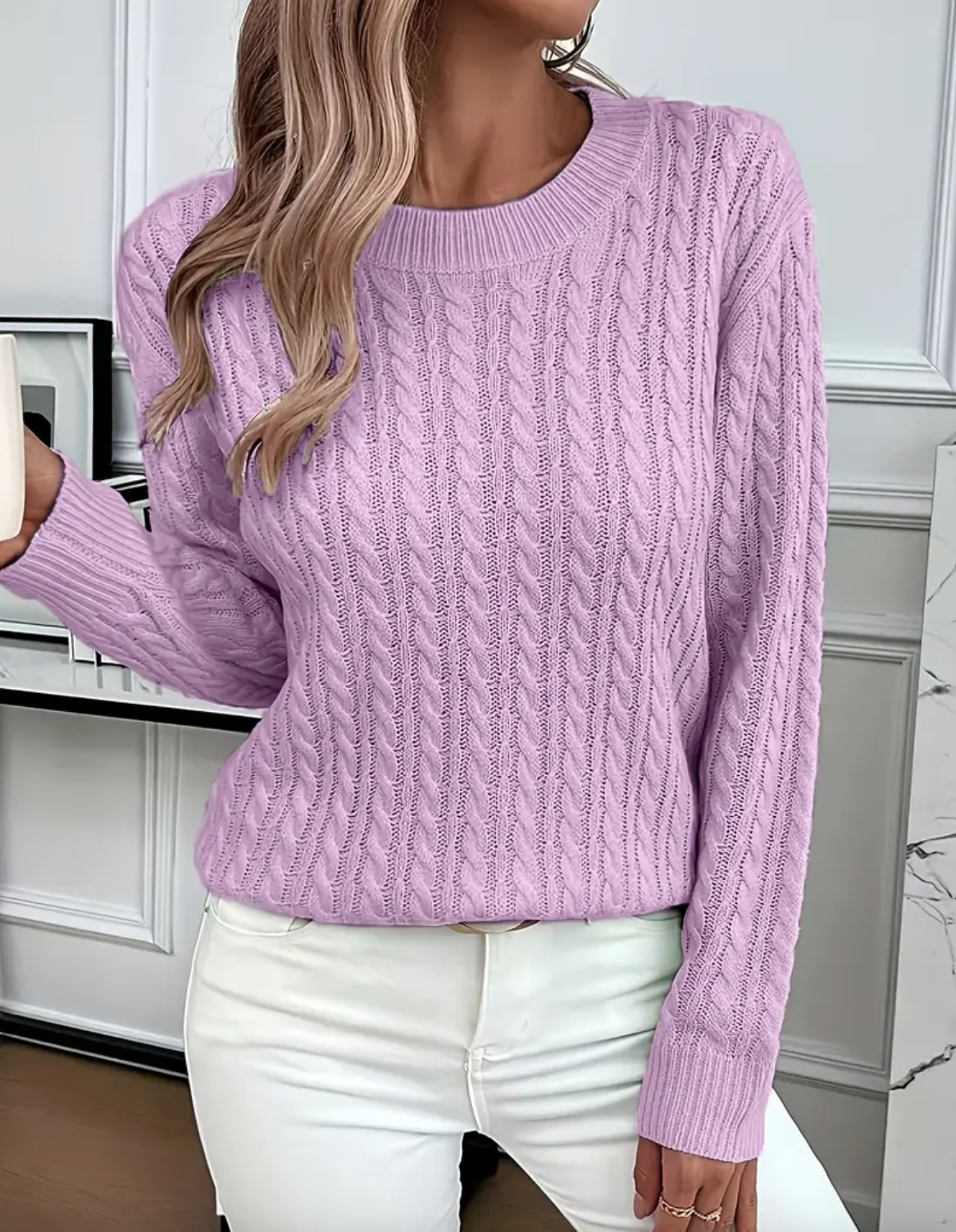 QUINISHA - MAGLIONE LAVORATO A TRECCE