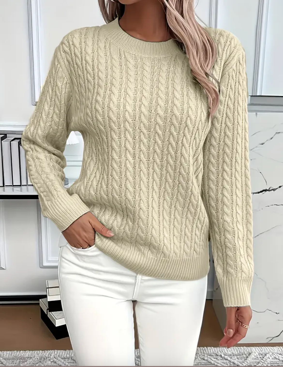 QUINISHA - MAGLIONE LAVORATO A TRECCE