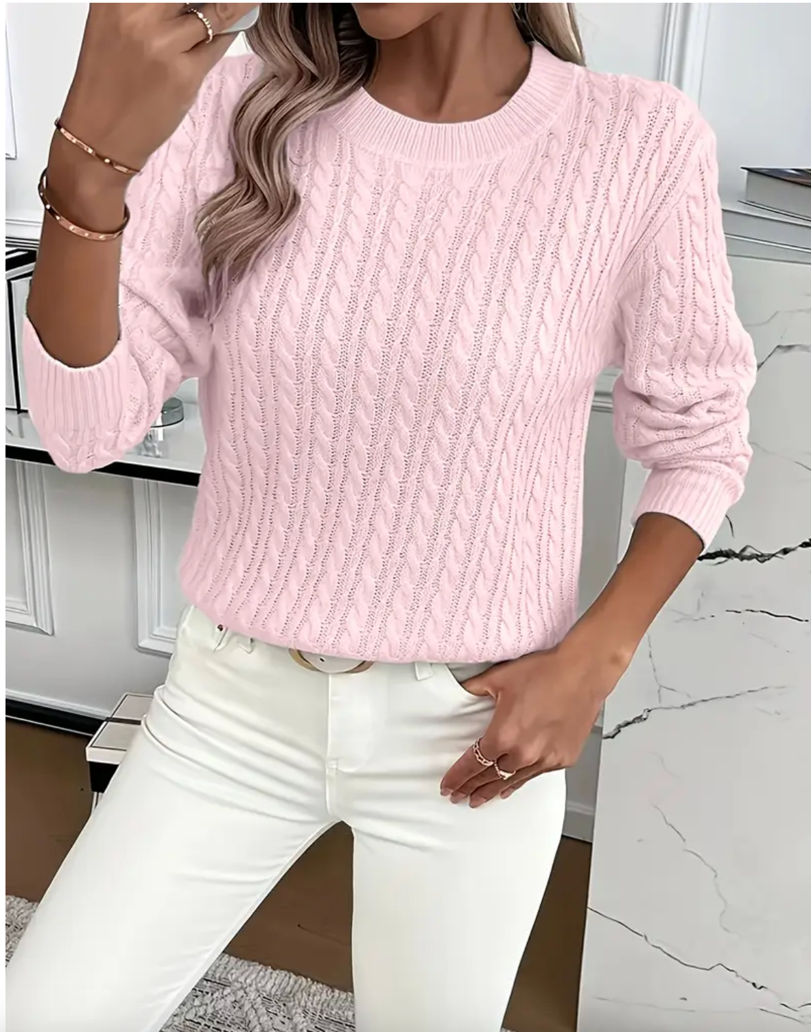 QUINISHA - MAGLIONE LAVORATO A TRECCE